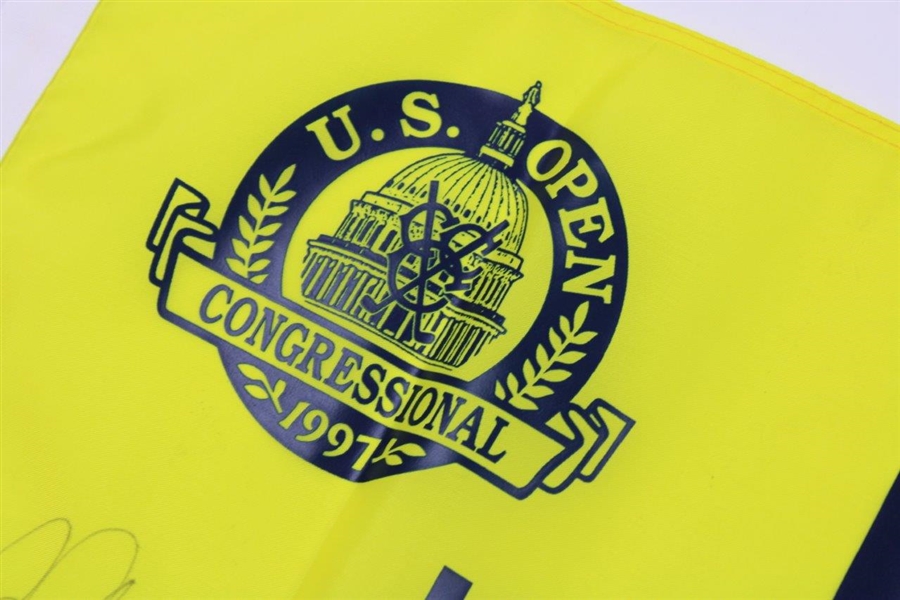 Ernie Els Signed 1997 US Open at The Congressional Yellow Screen Flag JSA ALOA 