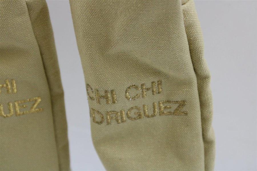 Chi-Chi Rodriguez's Personal Set of Canvas Golf Club Headcovers - 1, 3, & X