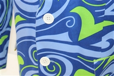 John Daly Signed Personal Hand-tailored LoudMouth Blue, Lt Blue, & Lt Green Swirls Themed Sport Coat JSA ALOA