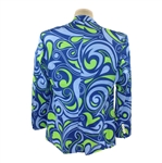 John Daly Signed Personal Hand-tailored LoudMouth Blue, Lt Blue, & Lt Green Swirls Themed Sport Coat JSA ALOA