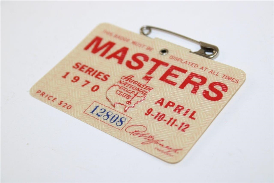 1970 Masters Tournament SERIES Badge #12808 - Billy Casper Winner