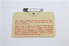1970 Masters Tournament SERIES Badge #12808 - Billy Casper Winner