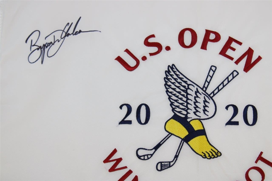 Bryson Dechambeau Signed 2020 US Open at Winged Foot Embroidered Flag BECKETT #BB88007