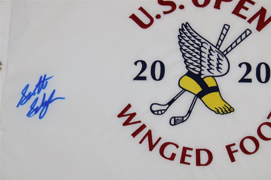 Scottie Scheffler Signed 2020 US Open at Winged Foot Embroidered Flag JSA #JJ66333