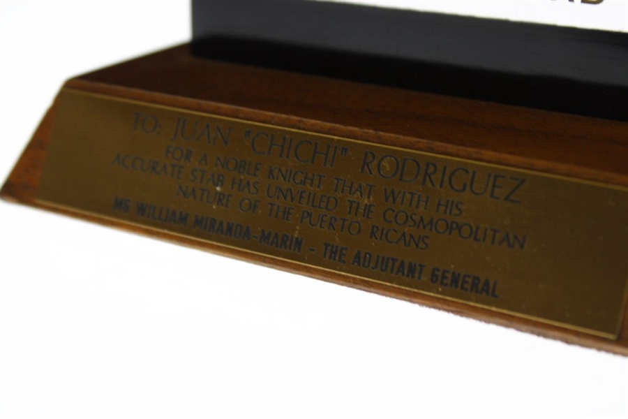 Chi-Chi Rodriguez's Personal Puerto Rico National Guard Award