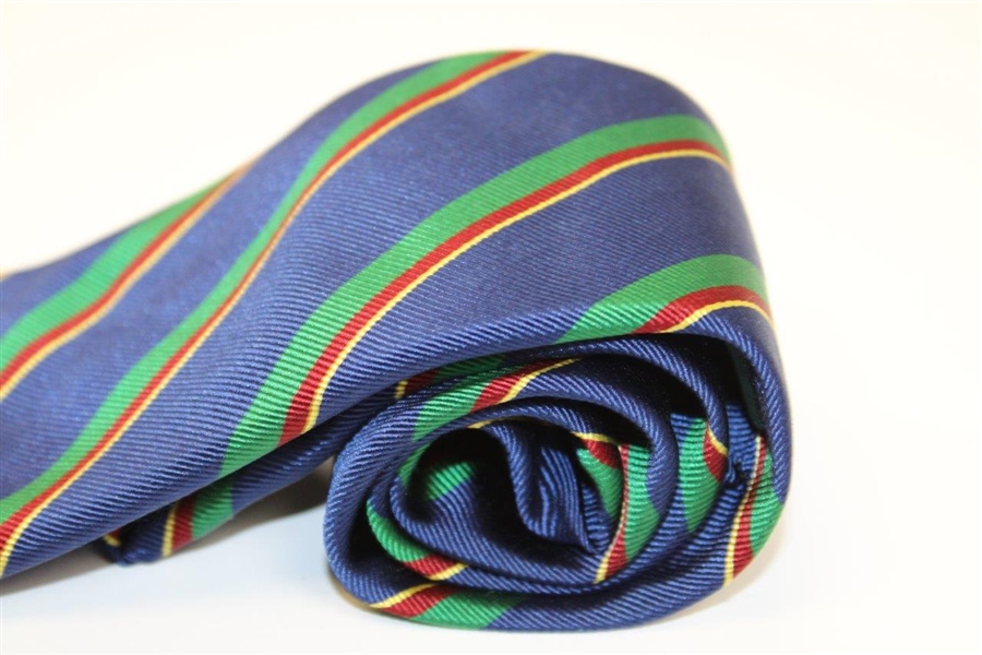 Augusta National Golf Club Masters Blue with Green/Red/Yellow Stripes Necktie - Used