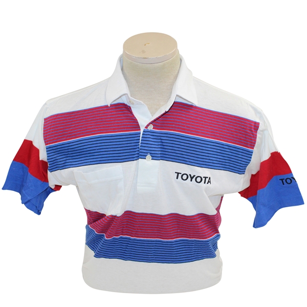 Chi-Chi Rodriguez's Personal Red, White, Pink & Blue Golf Shirt with Toyota Sponsor