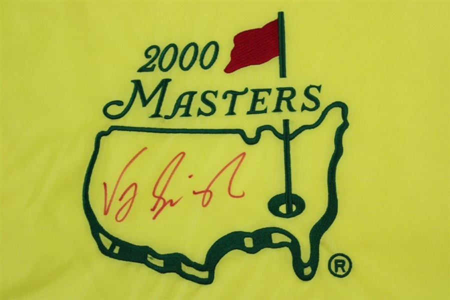 Vijay Singh Signed 2000 Masters Embroidered Flag JSA ALOA