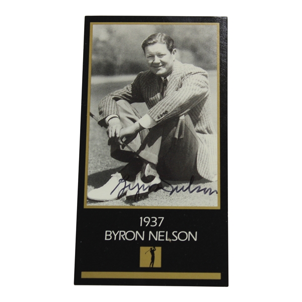 Byron Nelson Signed Grand Slam Ventures '1937' Masters of Golf Card JSA ALOA