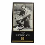 Byron Nelson Signed Grand Slam Ventures 1937 Masters of Golf Card JSA ALOA