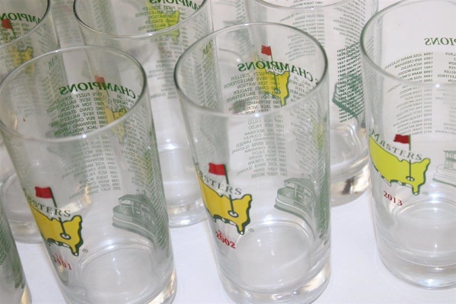 Fifteen (15) Assorted Masters Commemorative Glasses - 1996-2017