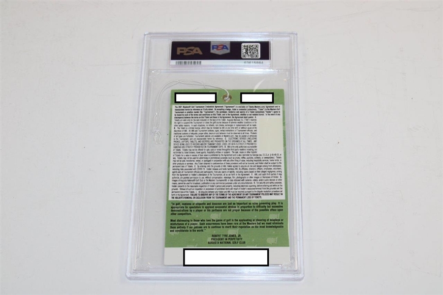 2021 Masters Tournament Tuesday Practice Rd Day Ticket - PSA/DNA Full NM-MT 8 #63615884