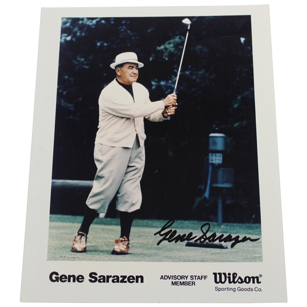 Gene Sarazen Signed 8x10 Wilson Advisory Staff Member Photo JSA ALOA