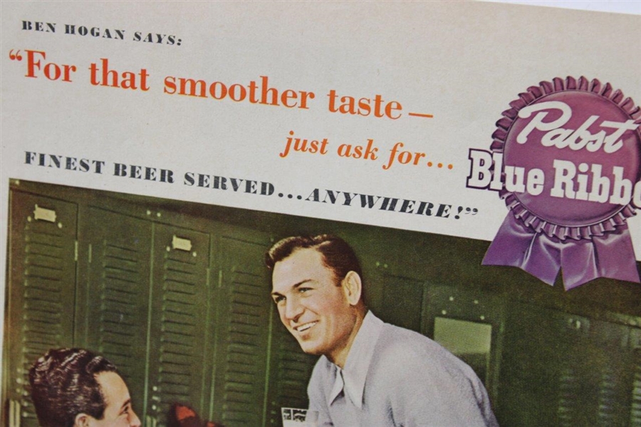 Vintage Ben Hogan Pabst Blue Ribbon Advertisement Page