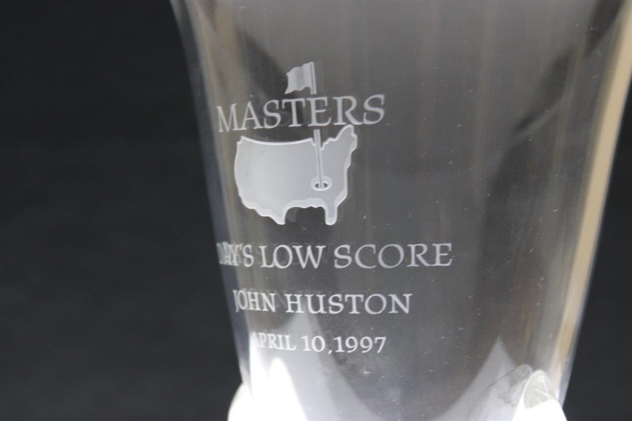 1997 Masters Low Score Crystal Trophy Vase from Opening Round Won by John Huston 