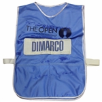 Chris DiMarcos Match Used 2005 The OPEN at St. Andrews Blue Caddy Bib Photo Matched - Tiger Win Jacks Last 
