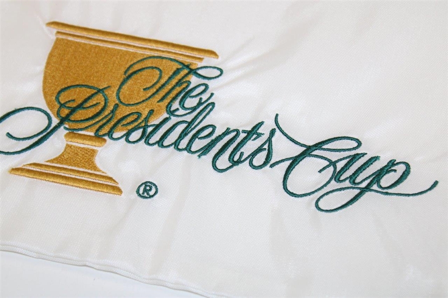 The President's Cup White Embroidered Golf Flag - The DiMarco Collection