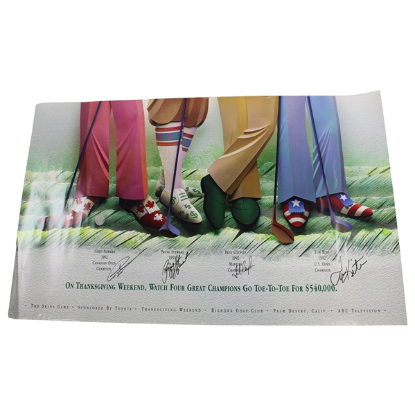 Payne Stewart, Couples, Norman & Kite Signed 1992 The Skins Game Poster JSA ALOA