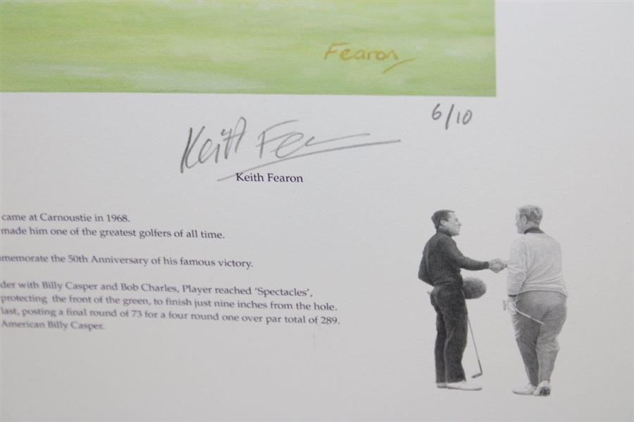 Gary Player's Signed 1968 Open Championship Comm. AP Print Ltd Ed 6/10 by Keith Fearon JSA ALOA