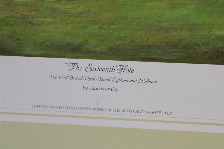 Gary Player's Signed 'The 16th Hole' 1974 OPEN Ltd Ed 323/850 Print by Fearnley JSA ALOA