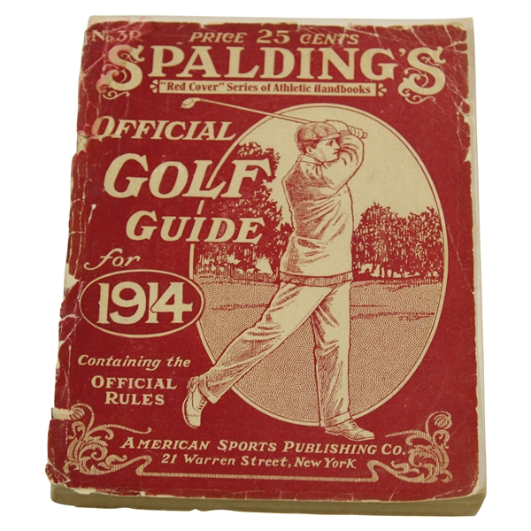 1914 Spaldings Red Cover Official Golf Guide 