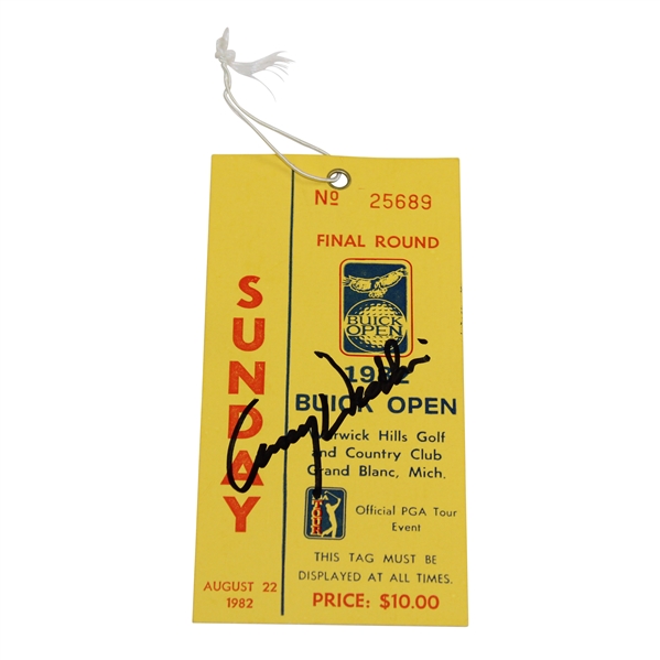 Lanny Wadkins Signed 1982 Buick Open at Warwick Hills G&CC Sunday Ticket #25689 JSA ALOA