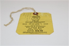 1959 Masters Tournament SERIES Badge #8001 with Original String - Art Wall Winner