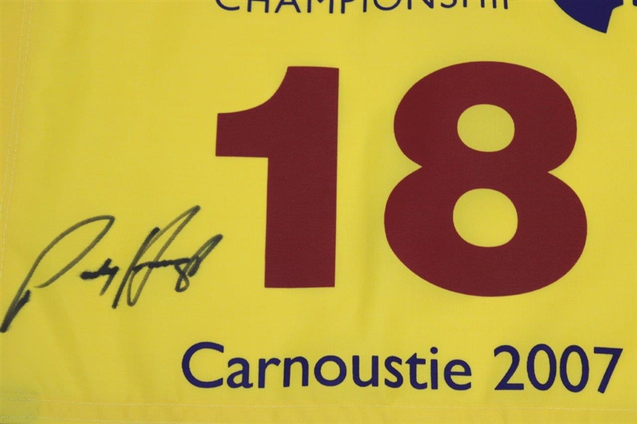 Padraig Harrington Signed 2007 The OPEN Championship at Carnoustie Flag JSA ALOA