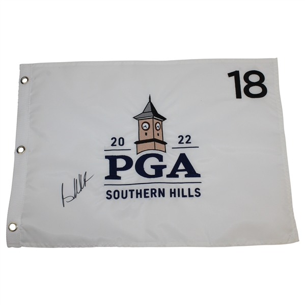 Brooks Koepka Signed 2022 PGA at Southern Hills Embroidered Flag JSA ALOA