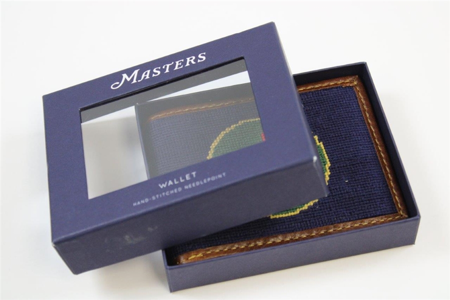 Augusta National Masters Smathers & Branson Hand-Stitched Needlepoint Wallet in Box