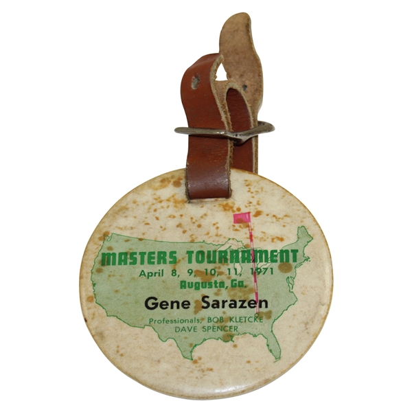 Gene Sarazen's 1971 Masters Tournament Competitor Bag Tag with Letter