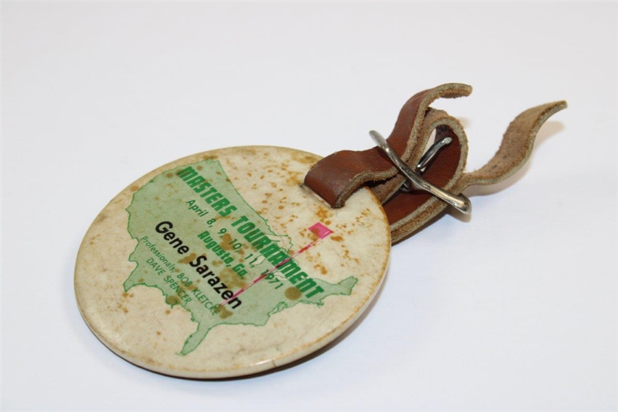 Gene Sarazen's 1971 Masters Tournament Competitor Bag Tag with Letter