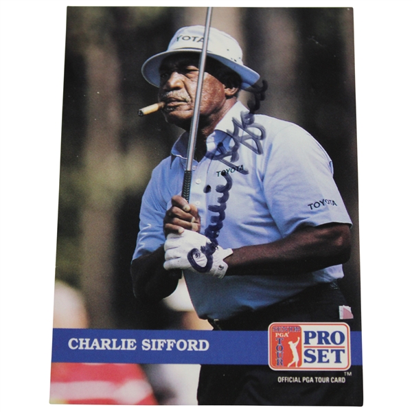 Charlie Sifford Signed Senior PGA Tour Golf Card JSA ALOA