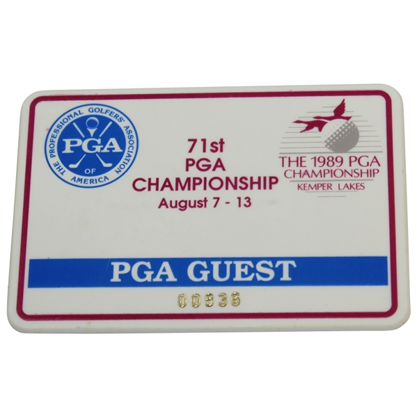 1989 PGA Championship at Kemper Lakes Guest Badge #836 - Payne Stewart’s First Major