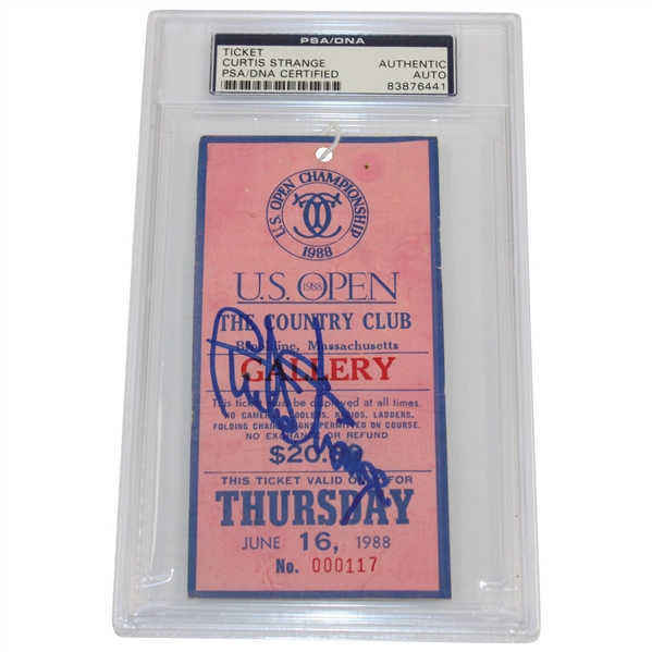 Curtis Strange Signed 1988 US Open at The Country Club Ticket #117 PSA #83876441