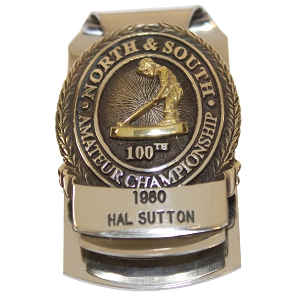 Champion Hal Sutton's 1980 North & South Amateur Championship Golf Contestant Badge/Clip