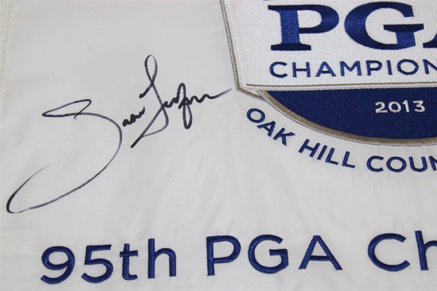 Jason Dufner Signed 2013 PGA at Oak Hill CC Embroidered Flag JSA ALOA