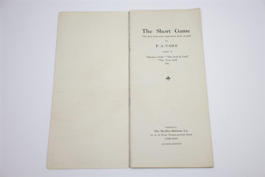 1929 'The Short Game' by P.A. Vaile Instructional Manual - 4th Edition