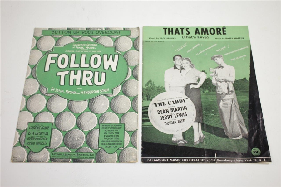 Vintage 'Follow Thru' & 'That's Amore' Golf Theme Sheet Music