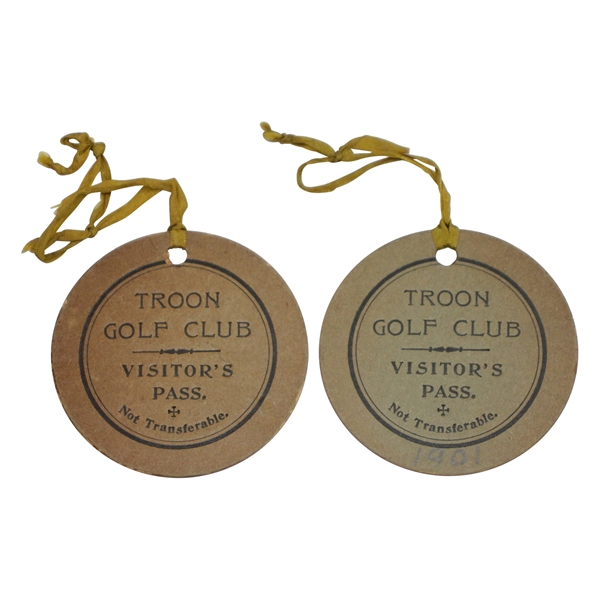 Pair of Purported 1901 Troon Golf Club Visitor's Passes - Herbert Jacques Collection