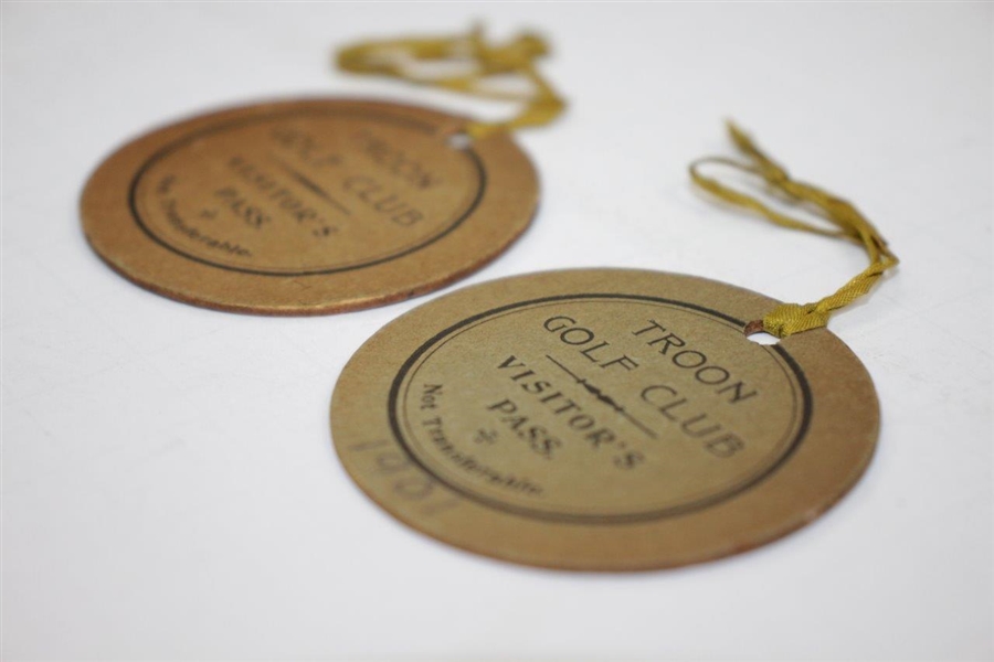 Pair of Purported 1901 Troon Golf Club Visitor's Passes - Herbert Jacques Collection