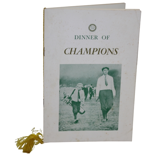 1963 Dinner of Champions Honoring Francis Ouimet Menu/Program - Boston, Ma.