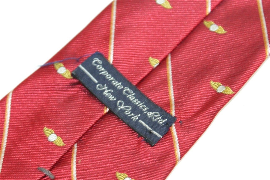 Baltsurol Golf Club Red With Logo 100% Silk Corporate Classics, Ltd. New York Necktie