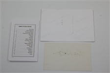 Tom Watson, Ray Floyd, & Fuzzy Zoeller Signed Items - Trophy Photo, Scorecard, & 3x5 Card JSA ALOA