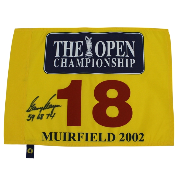 Gary Player Signed 2002 The OPEN at Muirfield Flag with Year's Won Notation JSA ALOA