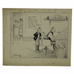Original Clare Briggs Pen & Ink Just As You Settle Down To Do A Lot Of Work Cartoon For New York Tribune - December 11, 1926