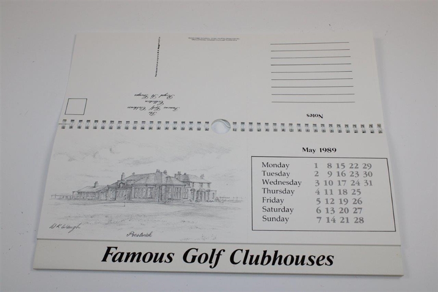 1989 'Famous Golf Clubhouses' Calendar by Artist Bill Waugh