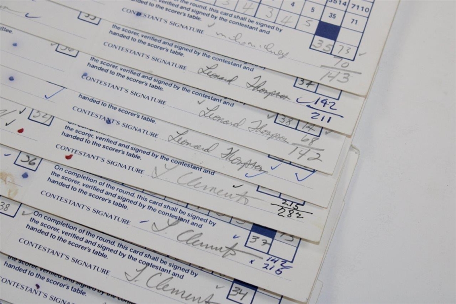 Ten (10) 1989 Bank of Boston Classic Official Match Used & Signed Scorecards Inc. Major Winner Steve Elkington JSA ALOA