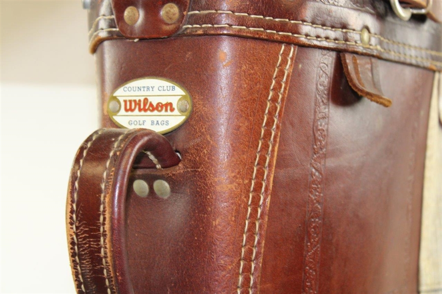 Vintage Wilson Country Club Golf Bags Leather & Canvas Golf Bag D0612
