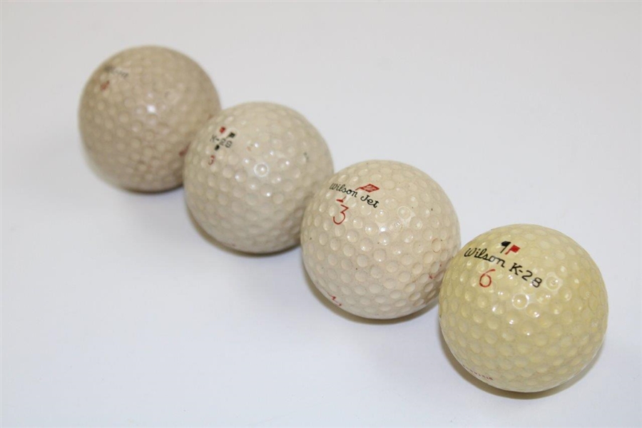 Four Wilson Rubber Core Dimple Golf Balls - 1920s-1960's